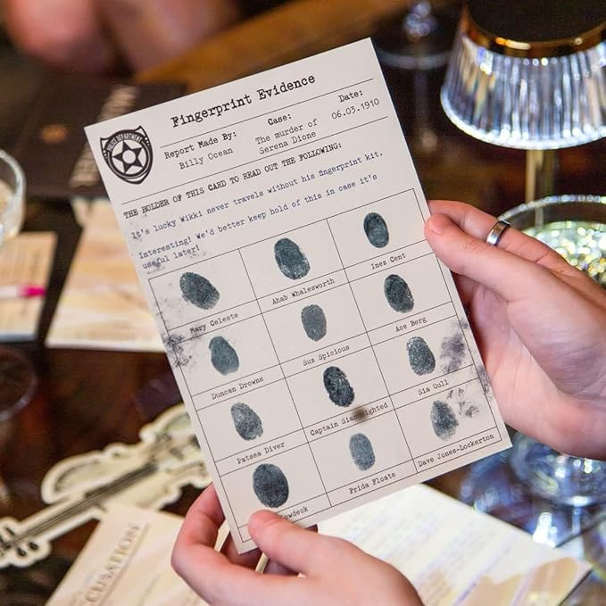 Talking Tables Reusable Murder Mystery Game Death on The Boat Interactive Family Dinner Party Games Night Halloween Christmas Solve The Crime Case Detective Clues Age 16+ 5-12 Players