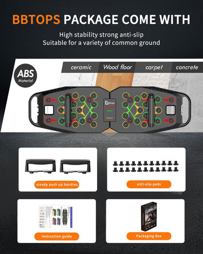 Push UP Board, Pilates Bar & Fitness Accessories, 25 in 1 Foldable Push up Bar at Home Gym, Workout Exercise Professional Push Up Strength Training Equipment for Man and Women