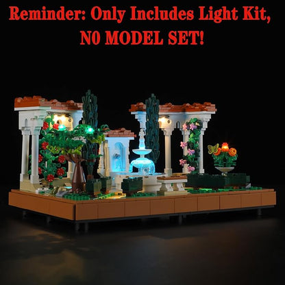 LED Light Set Compatible with Lego 10359 Fountain Garden Icons Building Blocks Model - Model Set NOT Included