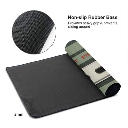 Game Console Buttons Extended Gaming Mouse Pad, Thick Large Computer Keyboard Mouse Mat, Non-Slip Rubber Base Stitched Edges