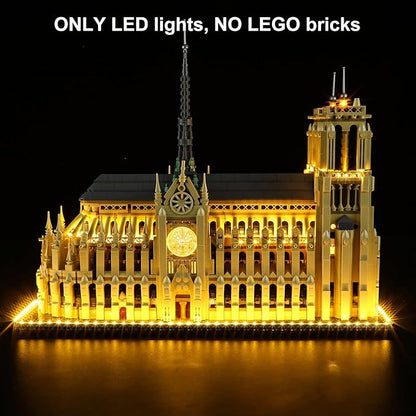 Vaodest LED Light for Lego Notre Dame Cathedral Architecture 21061 Building Blocks ModelDesign and Configuration Compatible with Model 21061(Led Light Only Not Building Block Kit)