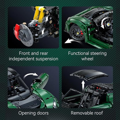 CaDA Master C61511W Lotus Exige Cup 430 1:8 Static Building Block Supercar 3730 Pieces 53.8cm Collectible Display Model for Adults 14+