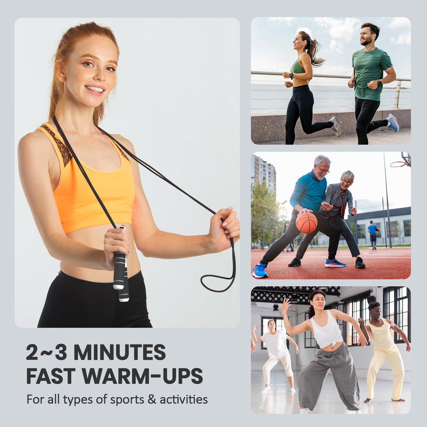 multifun Jump Rope, Adjustable Digital Jump Rope with Calorie Counter, Ball Bearings & Alarm – Ideal for Fitness, CrossFit, Boxing, MMA, Gym – Multifunctional Speed Skipping Rope