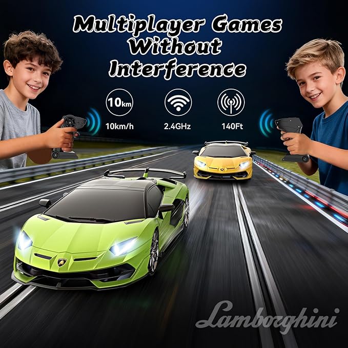 Remote Control Car for Lamborghini Officially Licensed 1:16 Scale Lambo Hobby Rc Cars with Headlight 2.4GHz Race Car Toys for Boy Girl 4-12 Years Old 12Km/h Birthday Gift
