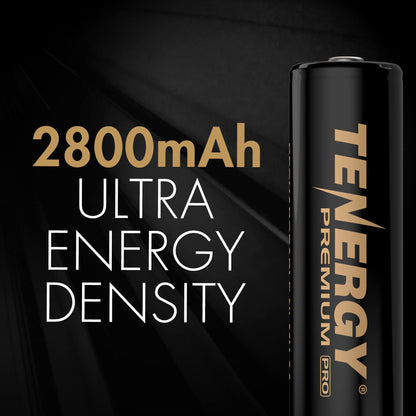 Tenergy Premium PRO Rechargeable AA Batteries, High Capacity 2800mAh NiMH AA Battery, 20 Pack Rechargeable Batteries