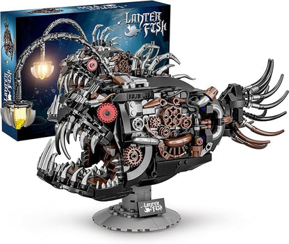 Ideas Mechanical Lantern Fish Building Blocks Set Compatible with Lego Collectible for Ocean Lovers Perfect as an Office or Home décor for Adults. STEM Construction Gift for Boys Aged 8-16 1038PCS