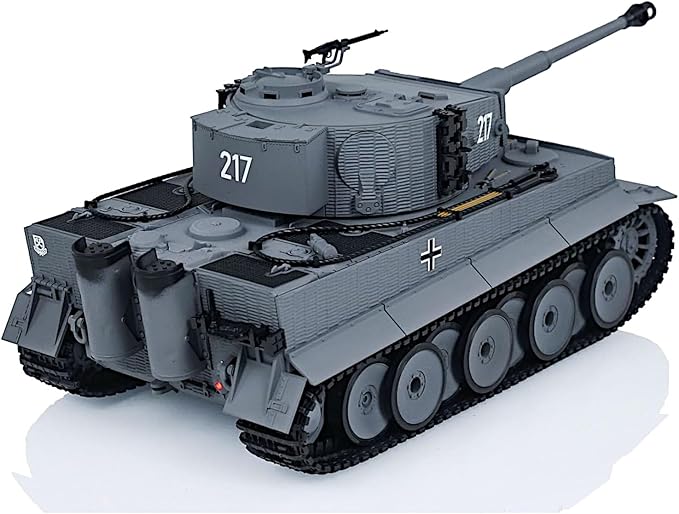 POCO DIVO German Tiger I Heavy Tank 1/24 Infrared IR Combat Panzer RTR 2.4Ghz RC Armored Vehicle Taigen 3841-11-M Standard Paintless Middle Version Sound Light Recoil WWII Military Model Gray