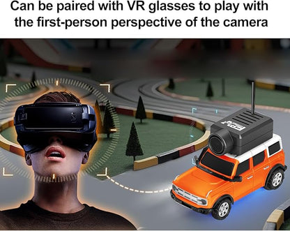GoolRC WLtoys 6405 Mini RC Car 2.4GHz 1:64 Scale FPV Remote Control Car with Camera 720P and Gyro APP Control Vehicle with LED Lights for Adults Without Remote Controller (Orange)