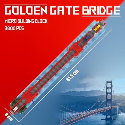 Golden Gate Bridge Micro Building Blocks Set （3800 Pieces）Landmark Architecture Gift for Adult and Kid