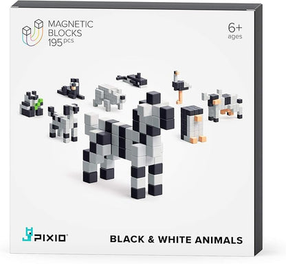 PIXIO Mini Magnetic Blocks &amp Magnetic Cubes for Kids – Tiny Magnets for Crafts STEM Building Set Sensory Learning Toys Creative Construction Kit with Animal Figures Ages 6+