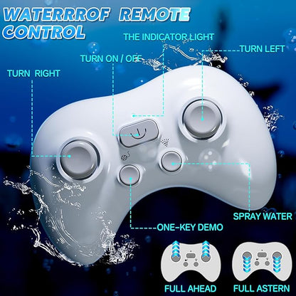 Remote Control Whale Shark Toys for Boys Kids 1:18 Scale High Simulation Shark for Pool 2.4Ghz Electric RC Shark Boat Fish Toys with Light &amp Spray Toy Shark Gifts for 6 7 8 9 Year olds Kid Boy
