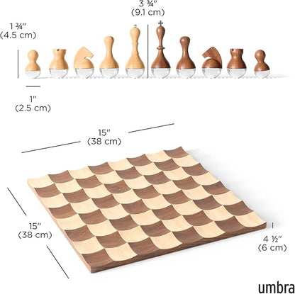 Umbra Wobble Chess Set Walnut