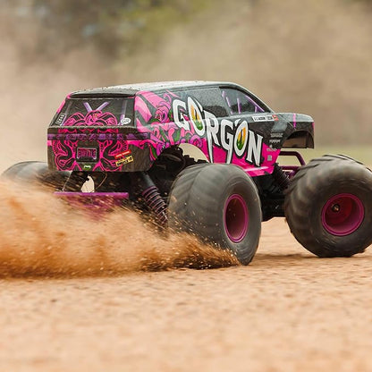 ARRMA RC Truck 1/10 Gorgon 2 Wheel Drive RTR Brushed Monster Truck Battery &amp Charger Included Purple ARA3230ST4