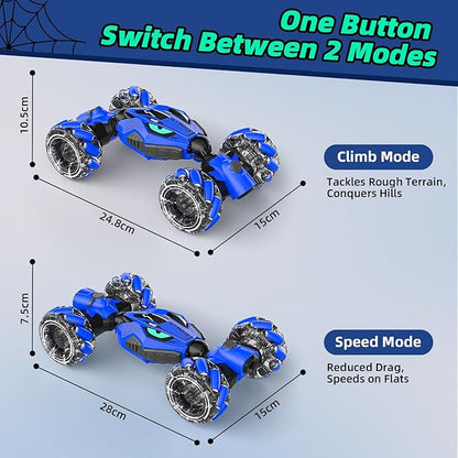 VisionX Unique 2.4GHz 4WD 360° Rotating Gesture Sensing RC Stunt Cars for Boys and Girls Ages 6-12 Double‑Sided Driving RC Drift Car Birthday and Christmas Cool Car Toys Gifts for Kids 2 Batteries