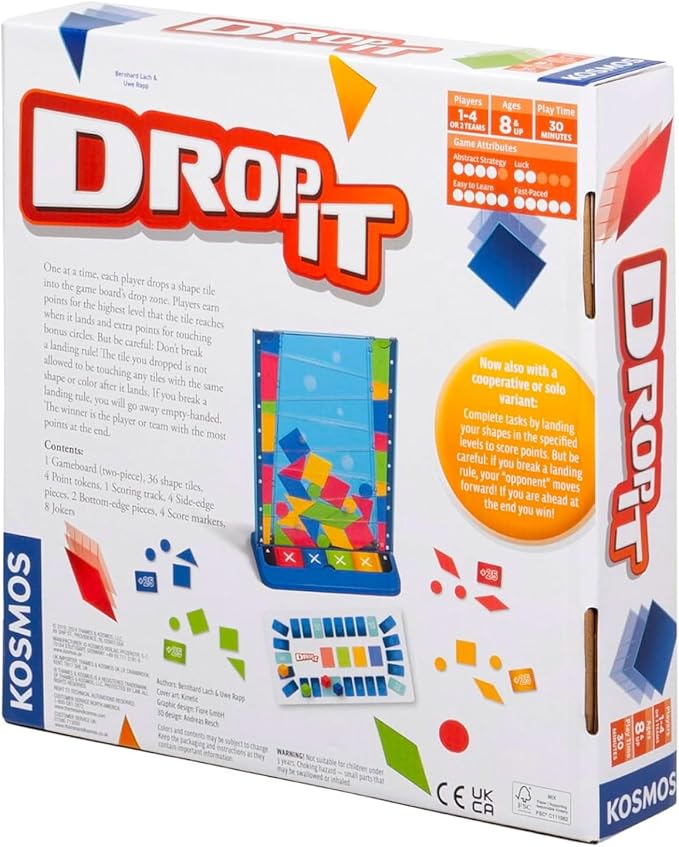 Drop It – A Fun Family Strategy &amp Dexerity Game by Kosmos Games Parents’ Choice Silver Award Winner Play Individually or on Teams Ages 8+ Fun for Kids Adults Family Game Nights