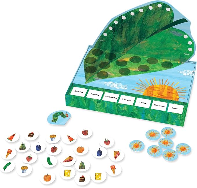 World of Eric Carle  The Very Hungry Caterpillar Snack Match Game – Cooperative Memory Board Game for Kids  Ages 4+ 2‑6 Players 3‑D Leaf Board &amp 31 Tokens Included