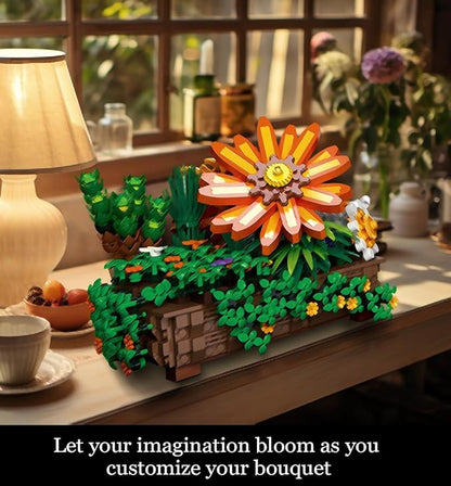 924 Pieces Sunflower Bonsai Plant Building Set Compatible with Lego Flower Building Sets Exquisite Plant Model for Adults Perfect for Mothers Day &amp Birthday Display