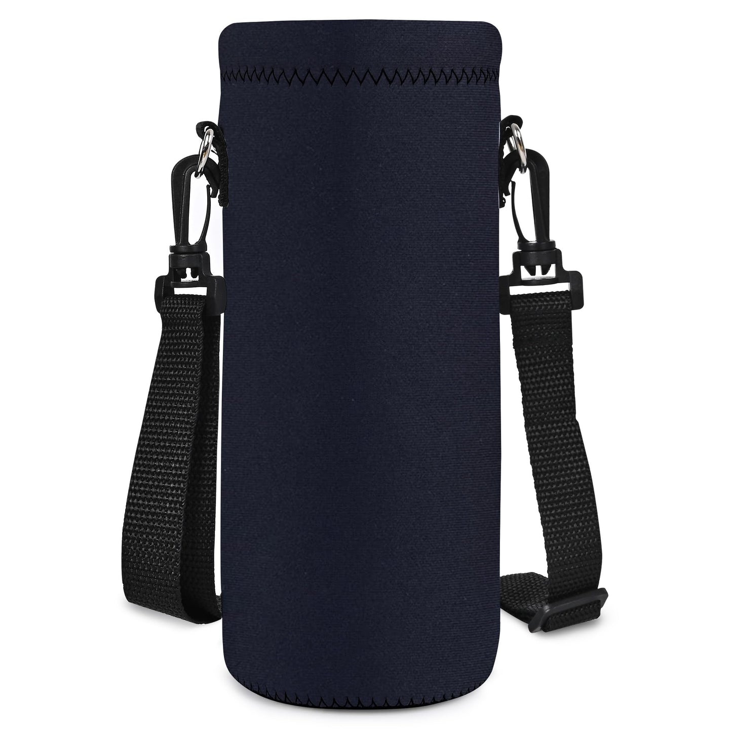 AUPET Water Bottle Sling Bag Carrier Crossbody Sleeve,Insulated Neoprene Bottle Case Holder Pouch Cover 500ML/17oz with Shoulder Strap for Walking Women Men (Pure Black)