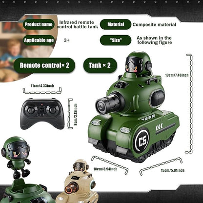 2 Pack RC Battle Tanks RC Tank that Shoots with Infrared System &amp Sound Effects Remote Control Tank with HP Station for Boys &amp Girls Age 6-12 Christmas Birthday Easter Gifts for 8-12