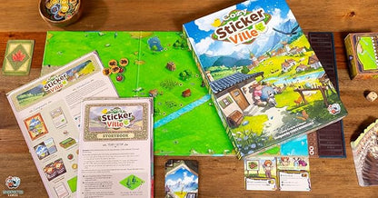 Asmodee Cozy Stickerville Board Game - Narrative Strategy Game of Village Building &amp Storytelling Family-Friendly Fun for Kids &amp Adults Ages 8+ 1-6 Players 30 Minute Playtime
