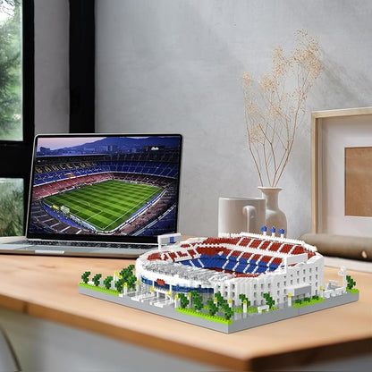 Barcelona Soccer Stadium Micro Blocks Building Sets Micro Mini Bricks Architecture Building Block Sets for Adults Football Field Building Blocks for Girls and Boys Fans Aged 14 and Up