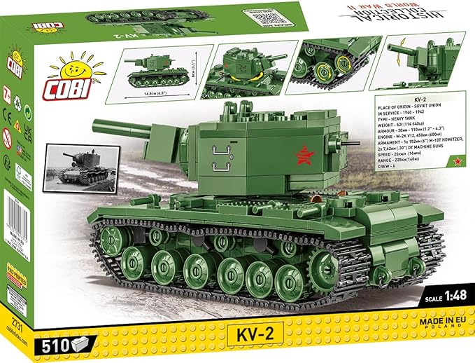 COBI Historical Collection WWII KV-2 Heavy Tank Building Set 510 Pieces