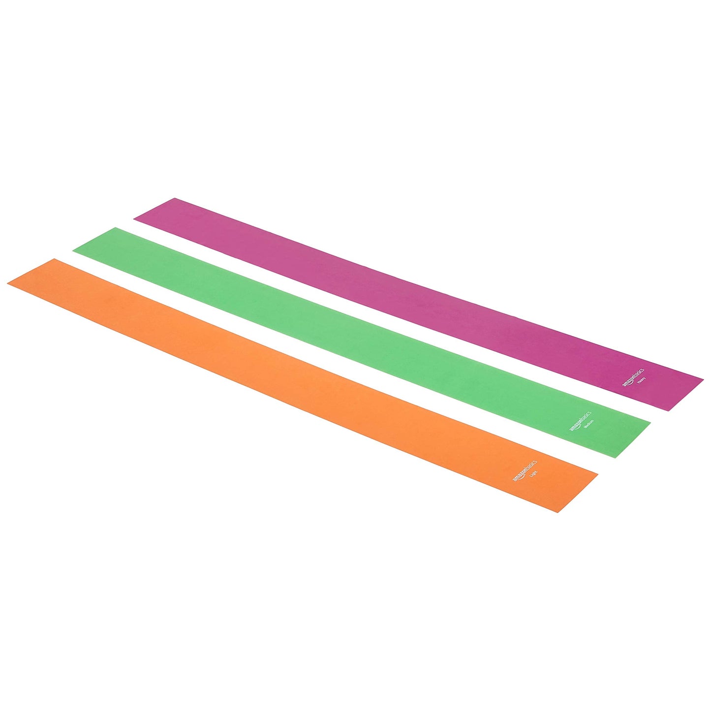 Amazon Basics Resistance Bands, Set of 3, Orange/Green/Pink