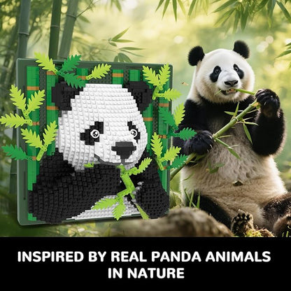 Panda Animal 3D Wall Art Micro Mini Building Blocks Set Unique Home Wall Decor or Table Display No Compatible with Lego Ideal Gift Toy for Adults &amp Boys Girls 14+ (1142 PCS)