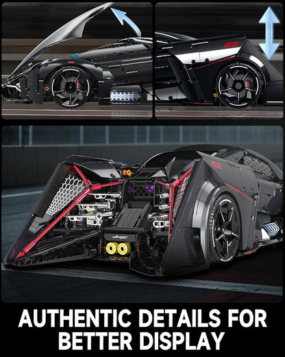 JTBBOY 1:8 Sport Building Supercar Set for Adults Model Kit for Adults to Build Collectible Car Building Kits Supercar with Authentic FeaturesDisplay Model for Home or Office(2884PCS)