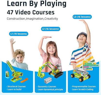 makerzoid Coding Robot Kit for Kids Ages 6+ 200+ in 1 APP Control Dinosaur Robot Toy Educational Scratch Program Robotic Kit with 47 Video Courses Toy for Boys Girls(600 Blocks)