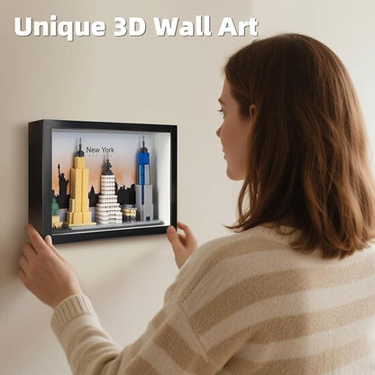 New York City Skyline Micro Block Building Set World Famous Architecture Model 3D Wall Art Home Office Décor Landmarks Collectible Model Kit Toy Gift for Adults Teens 14+ (759PCS)
