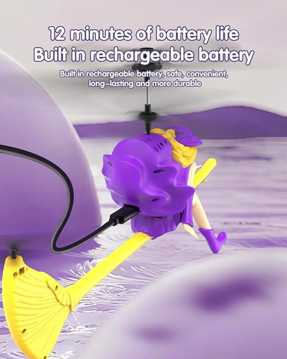 LM16-A RC Helicopter Flying Witch Drone Toys for Girls with LED Lights Indoor/Outdoor Remote Control Helicopter Christmas Birthday Gifts for Kids Boys Girls Age 6-8 9 10 11 12+(Purple)