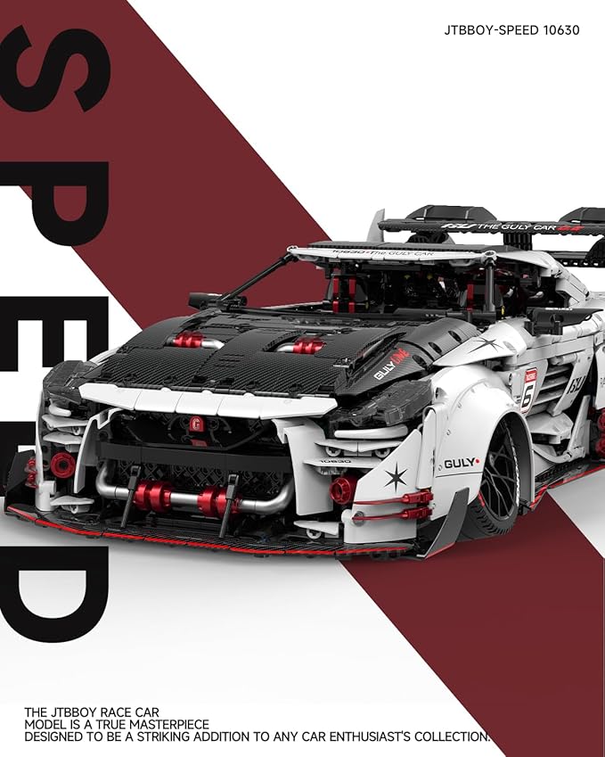 JTBBOY 1:8 Scale Race Car Building Set for Adults Model Kit for Adults to Build Collectible Car Building Kits Supercar with Authentic FeaturesDisplay Model for Home or Office(3939PCS)
