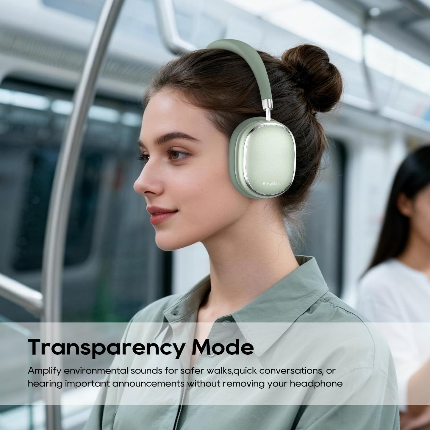 Srhythm NiceComfort 95 Hybrid Noise Cancelling Headphone Wireless, Bluetooth Headset with Transparency Mode,ENC,HD Sound