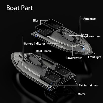 Zunate RC Fishing Bait Boat with for Pools and Lakes 1.5Kg Loading 500M Remote Control Fishing Boat Double Motor Dual Bait Automatic  Auto Return