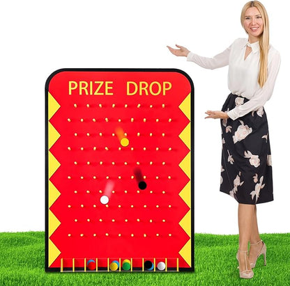 Blosssound 41.3 x 29.5 Extra Large Prize Drop Board Game Family Foldable Wood Disk Drop Game with 24 Colored Wooden Discs for Party Show Carnival Activity(Casino Style)
