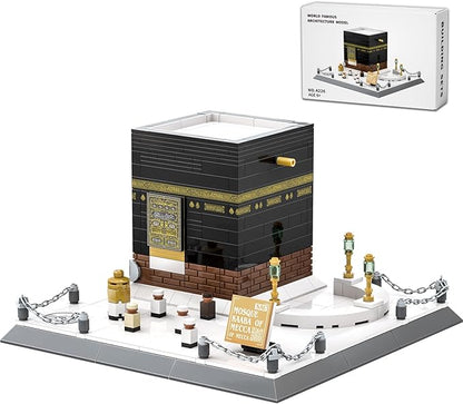 Mecca Kaaba Building Blocks 446 Pcs Holy Mosque Architecture Model Islamic Gift for Ramadan &amp Eid Educational Muslim Toy for Adults Teens Home Decor Souvenir with Display Base