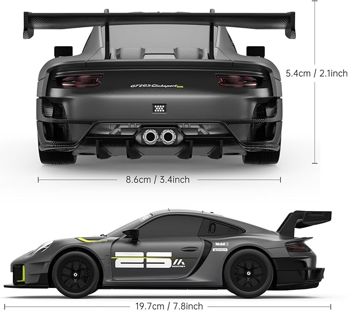 RASTAR Porsche 911 GT2 RS Model Car 1:24 Scale RC Porsche 911 GT2 RS Clubsport 25 Remote Control Car for for Kids Adults RC Sports Supercar Grey