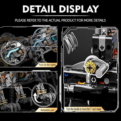 Mechanical Dinosaur T-Rex Building Set with Light- Compatible with Lego Sets Adult Birthday Gift Set for Boys Adults (1268 Pcs)