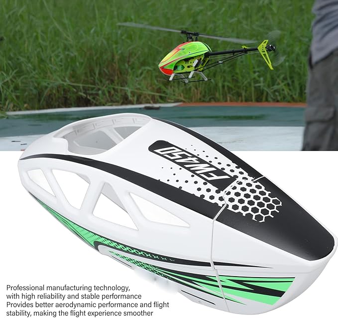 Alomejor RC Helicopter Canopy Cover Anti Crack Enhancedfor Flywing FW450 V3 (White)