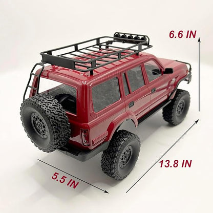 RC Rock Crawler 4x4 RC Truck WPL C54 1/16 RC Crawler RTR Remote Control Truck Off Road 2.4G All Terrain with Proportional Steering 260 Motor New Gearbox Upgraded Chasis and Shock
