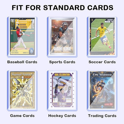 100ct 3x4 Hard Card Sleeves - 75pt Hard Plastic Trading Card Protector Rigid Clear Open-Top Card Sleeve Fits Standard Trading Baseball Game Collectible Cards