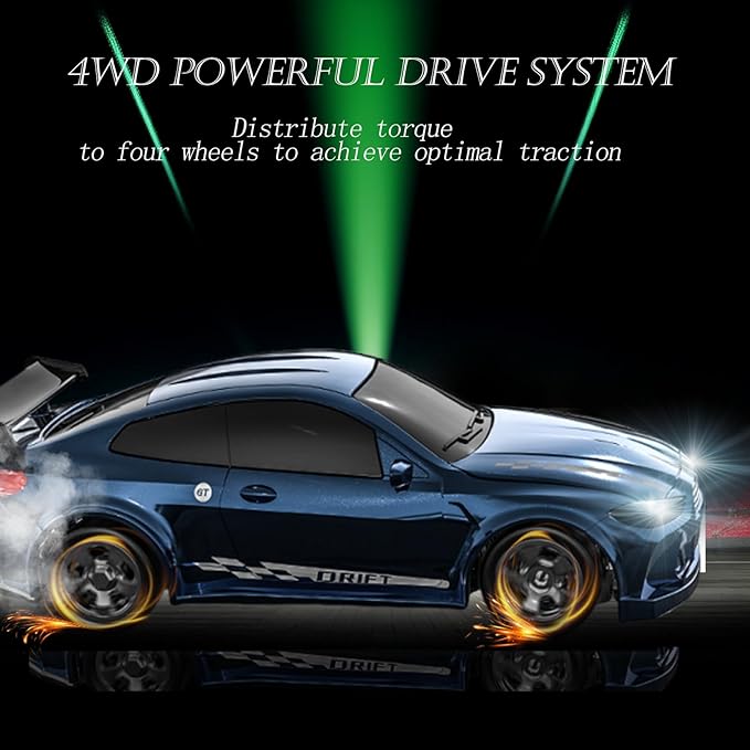 Mini RC Drift Car 1/64 RC Remote Control Car High Speed 2.4GHz Full Proportional RTR Micro Sports Racing Drift 4WD HobbyFast Race Vehicle with Lights Model Toys Gift for Kids Boys Adults