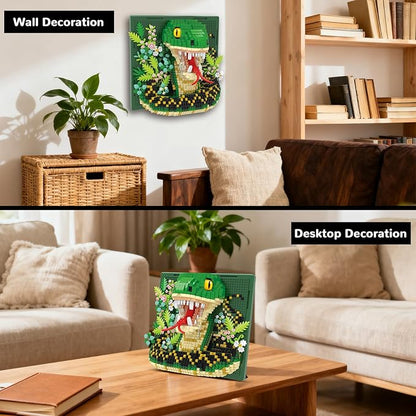 Snake Animal 3D Wall Art Micro Mini Building Blocks Set Unique Home Wall Decor or Table Display No Compatible with Lego Ideal Gift Toy for Adults &amp Boys Girls 14+ (1967 PCS)