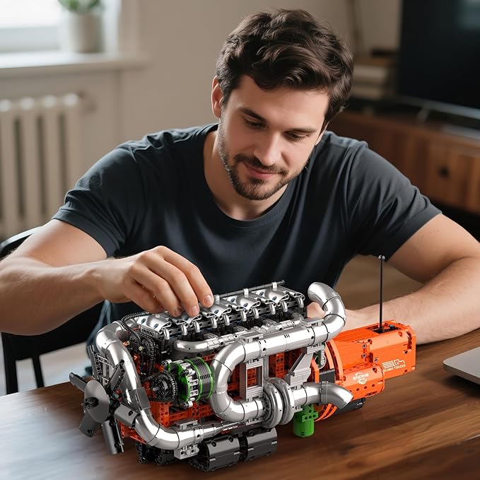 Mould King 10200 Truck Engine Model Kit That Runs 3236 PCS STEM Toy Gift for Adults 14+ Teens Engineering Toys for Display Collection