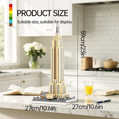 Empire State Architecture Model Building Block Set for Adults New York's World Famous Landmark Architectural Toys Gift Kids and 1570 Pieces