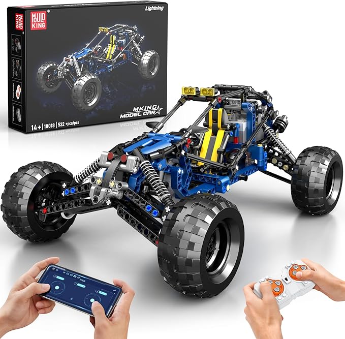 Mould King 18018 Off-Road RC Car Building Sets 515 Pieces Lightning Climbing Car with 2.4GHz Remote &amp APP Control High-Speed RC Buggy Bricks Toy for Boys &amp Adults Ages 8+