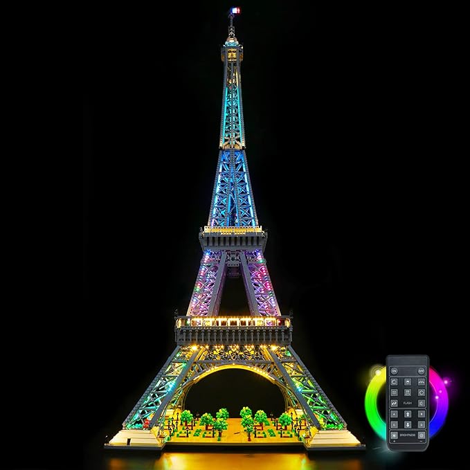 VONADO LED Light Kit Compatible with Lego Eiffel Tower Set 10307 Remote Control DIY Building Lighting Compatible with Lego Architecture 10307 (NOT Model)