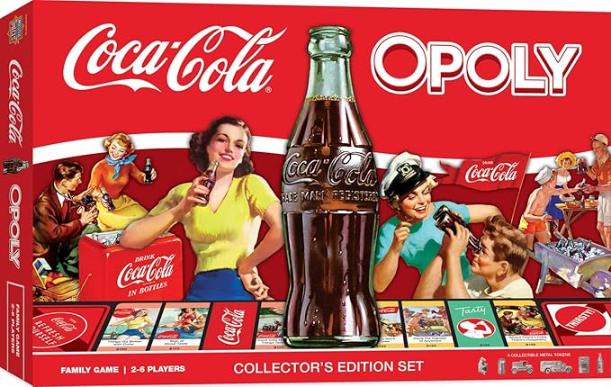MasterPieces Opoly Board Games - Coca-Cola Opoly - Officially Licensed Board Games for Adults &amp Families
