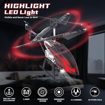 Remote Control Helicopter for Kids with 30-Minute Flight Time LED Light Effects Altitude Hold One-Key Takeoff/Landing for Boys and Girls Ages 6+ Perfect Christmas and Birthday Gifts